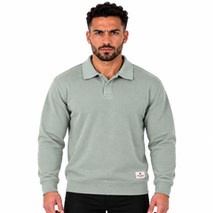 Men's Classic Knitted Polo Sweater – Long Sleeve Pullover Jumper