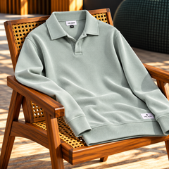 Men's Classic Knitted Polo Sweater – Long Sleeve Pullover Jumper