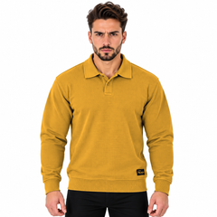 Men's Classic Knitted Polo Sweater – Long Sleeve Pullover Jumper