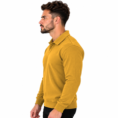 Men's Classic Knitted Polo Sweater – Long Sleeve Pullover Jumper