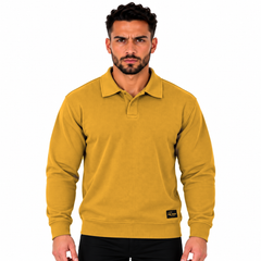 Men's Classic Knitted Polo Sweater – Long Sleeve Pullover Jumper