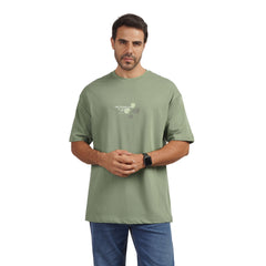 Men's Cotton Graphic Crewneck T-Shirt – "Time Stands Still" Print