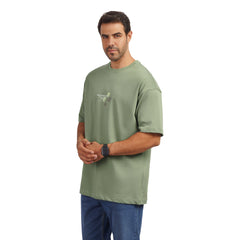 Men's Cotton Graphic Crewneck T-Shirt – "Time Stands Still" Print