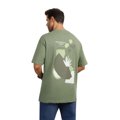 Men's Cotton Graphic Crewneck T-Shirt – "Time Stands Still" Print