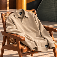 Men's Classic Knitted Polo Sweater – Long Sleeve Pullover Jumper