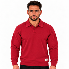 Men's Classic Knitted Polo Sweater – Long Sleeve Pullover Jumper