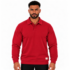 Men's Classic Knitted Polo Sweater – Long Sleeve Pullover Jumper