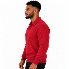 Men's Classic Knitted Polo Sweater – Long Sleeve Pullover Jumper
