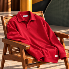 Men's Classic Knitted Polo Sweater – Long Sleeve Pullover Jumper