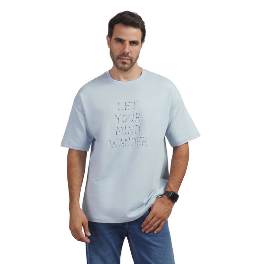 Men's Graphic Cotton T-Shirt – "Let Your Mind Wander" Print | Regular Fit