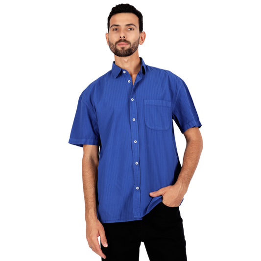 Men S Short Sleeve Button Up Shirt Casual Classic Fit Cotton Shirt