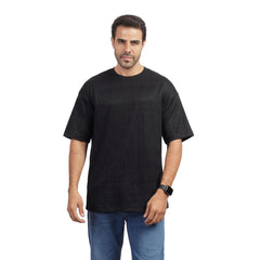 Men's Textured Cotton Crew Neck T-Shirt