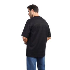Men's Textured Cotton Crew Neck T-Shirt