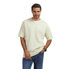 Men's Textured Cotton Crew Neck T-Shirt