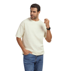 Men's Textured Cotton Crew Neck T-Shirt