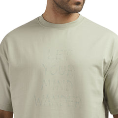 Men's Graphic Cotton T-Shirt – "Let Your Mind Wander" Print | Regular Fit