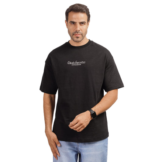 Men's Cotton Graphic Crewneck T-Shirt – "City of Imagination" Print