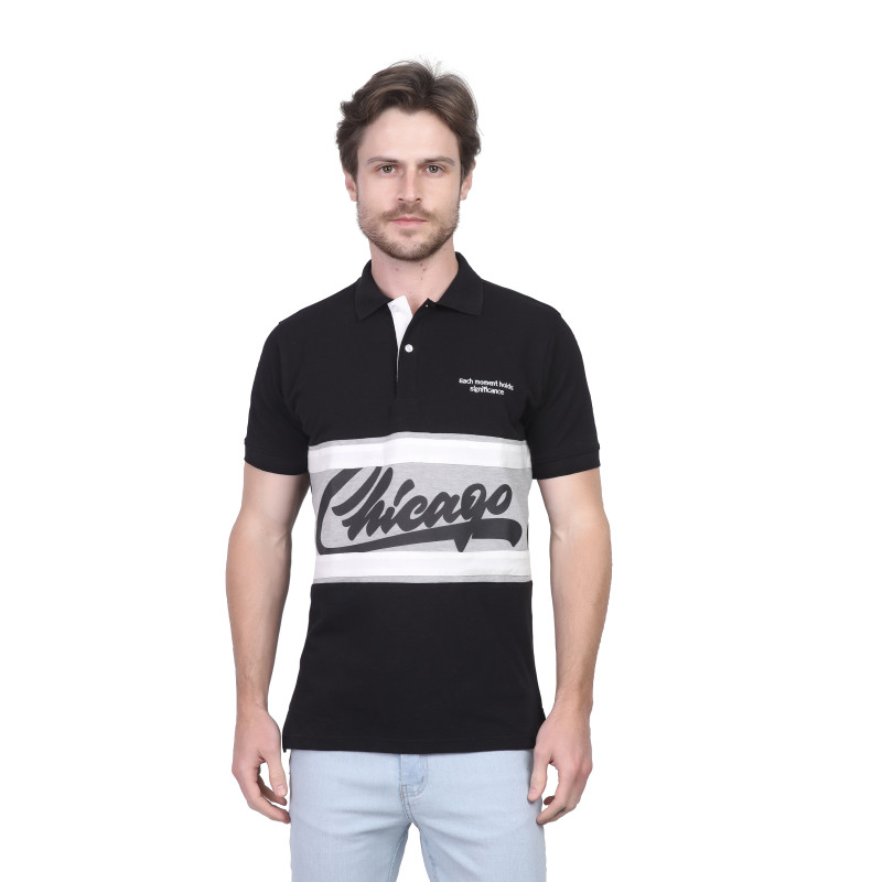 Print( Chicago )Polo| black
